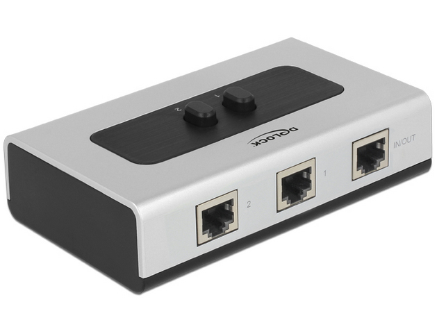Delock Switch RJ45 10/100/1000 manuale a 2 porte bidirezionale