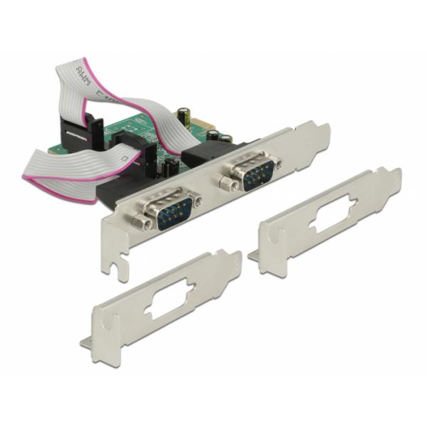 Delock Scheda PCI Express > 2 x Seriale RS-232 ad alta velocità 921K con alimentazione in tensione