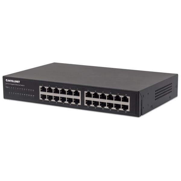 Switch Gigabit Ethernet Intellinet a 24 porte, 24 porte RJ45 da 10/100/1000 Mbit/s, IEEE 802.3az (Ethernet a efficienza energetica)