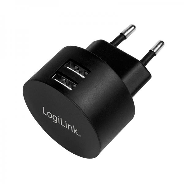 LogiLink 2-Port USB Wall Charger - Netzteil - 10.5 Watt - 2.1 A - 2 Ausgabeanschlussstellen (USB)