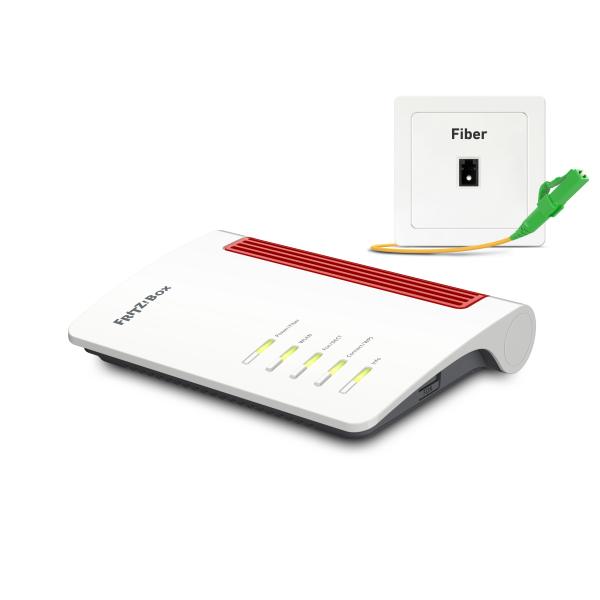 AVM FRITZ!Box 5530 Fiber - Wireless Router - GPON-Terminal / Stimmen-Karte 3-Port-Switch - 1GbE, 2.5GbE, GPON, XGS-PON, AON - Wi-Fi 6 - Dual-Band - VoIP-Telefonadapter (DECT)