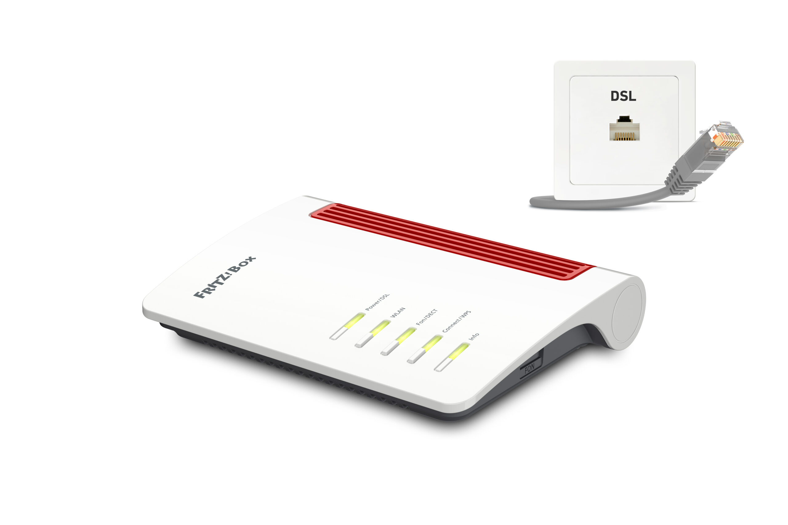 AVM FRITZ!Box 7530 AX - Wireless Router - DSL-Modem 4-Port-Switch - 1GbE - Wi-Fi 6 - Dual-Band - VoIP-Telefonadapter (DECT)