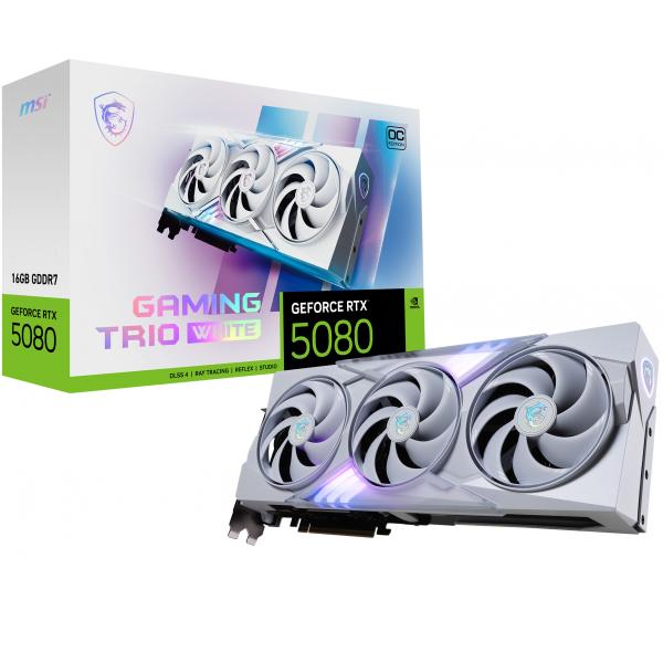 Scheda grafica - MSI - GAMING GEFORCE RTX 5080 16G TRIO OC WHITE NVIDIA 16 GB GDDR7