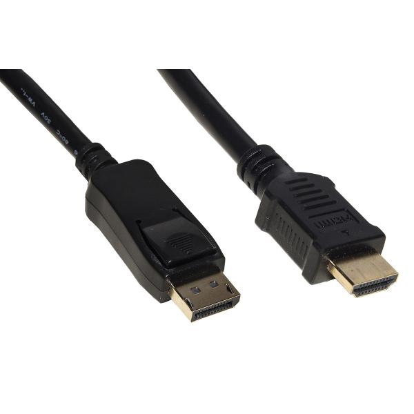 CAVO LINK DISPLAYPORT 1.2 TO HDMI 1.4, M/M, 3,0MT, 4Kx2K 30 HZ CONTATTI DORATI, NERO, LKCDPH30