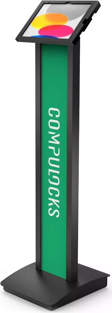 Compulocks iPad 10th-11th (A16) Gen Swell Enclosure Brandable Floor Stand Black - Aufstellung - für Tablett - Branding-fähig - Schwarz - Bildschirmgröße: 27,7 cm (10,9") - Bodenaufstellung - für Appl