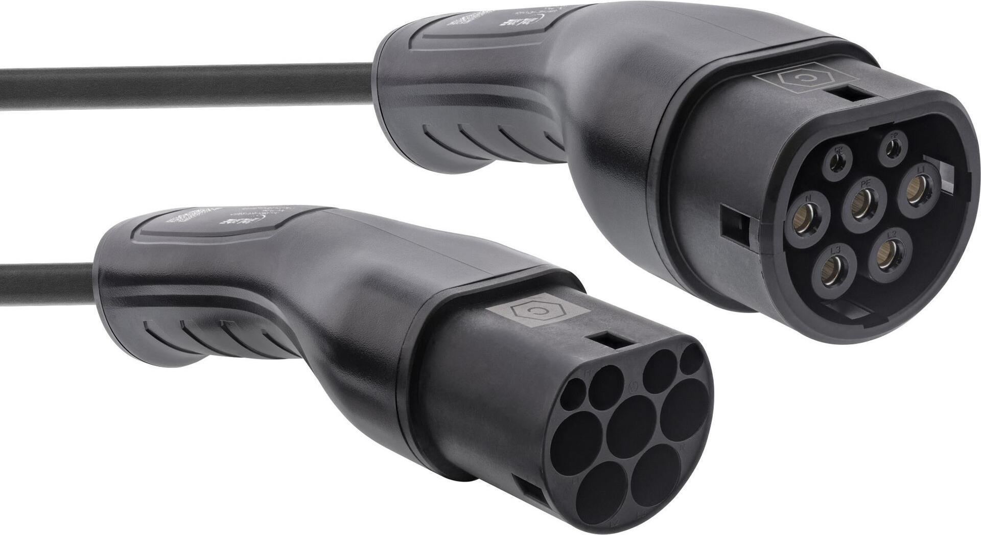 InLine® EV Spiral-Autoladekabel 11kW Typ2, 3-phasig, 7,5m (16277S)