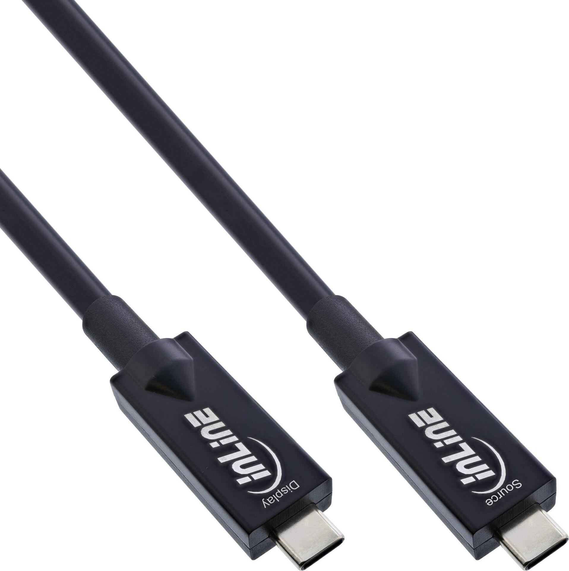 InLine USB 3.2 Gen.2 AOC Kabel - USB-C Stecker/Stecker - schwarz - 15m (35798A)