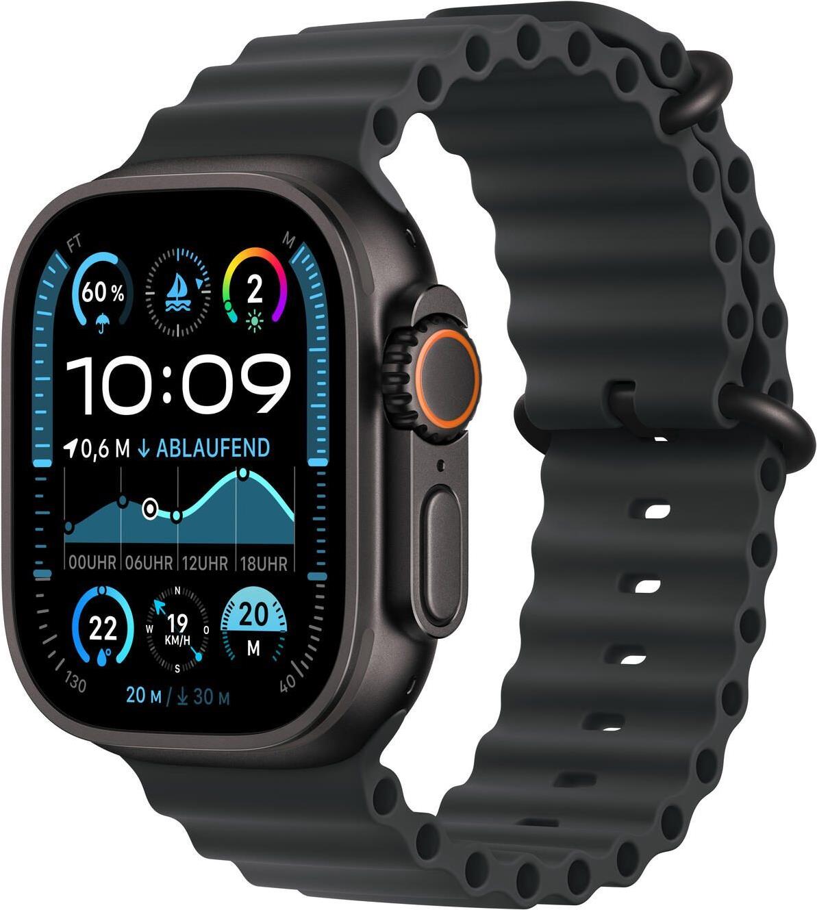 Apple Watch Ultra 2 GPS + Cellular 49mm Black Titanium Case mit Black Ocean Band (MX4P3FD/A)