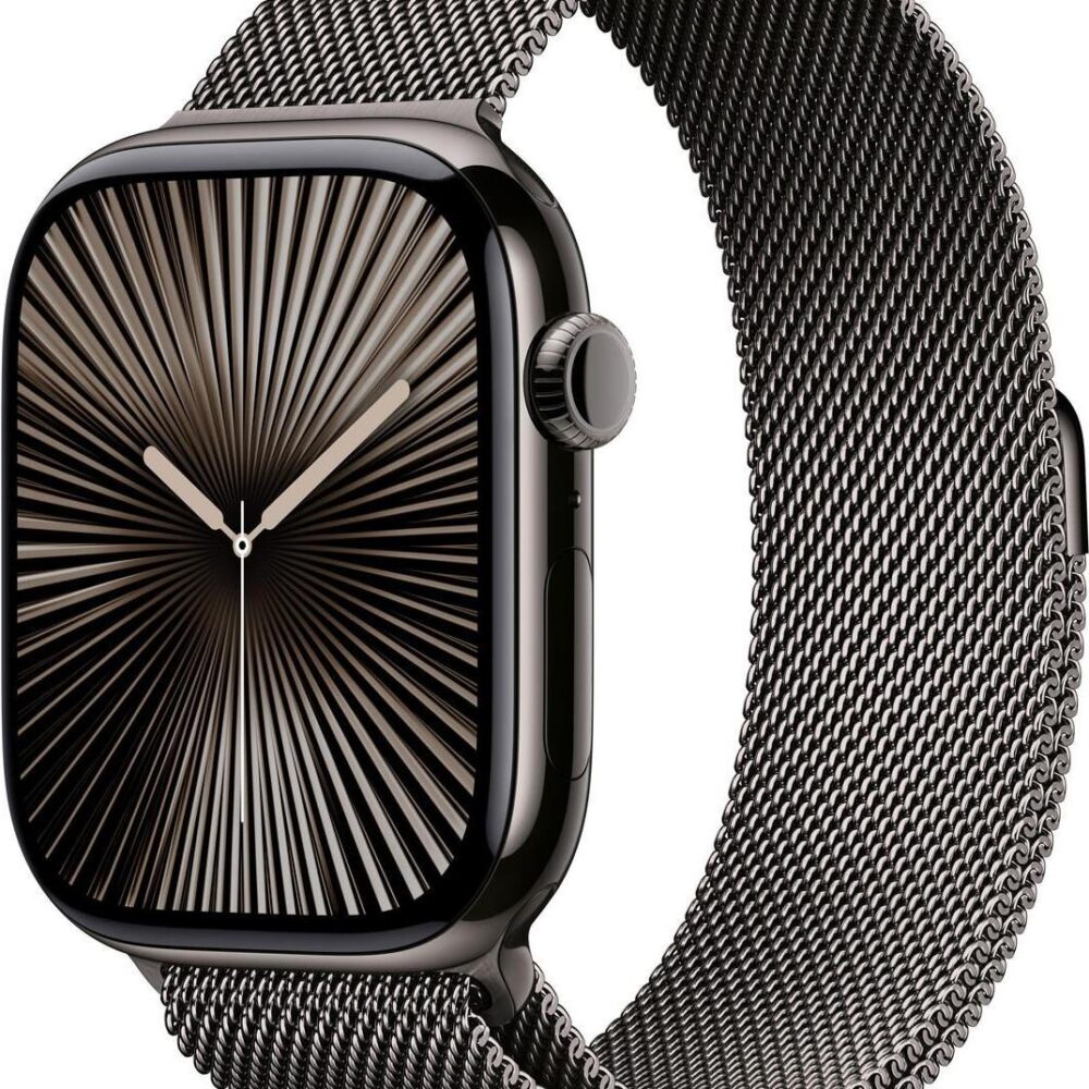Apple Watch Series 10 GPS + Cellular 46mm Slate Titanium Case mit Slate Milanese Band - M/L (MWYW3QF/A)