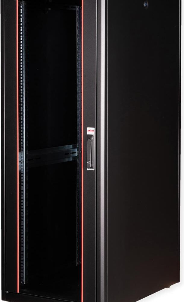 Roline Basic - Schrank Netzwerkschrank - Glas Tür - Jet Black, RAL 9005 - 32U - 48.3 cm (19") (26.21.0207)