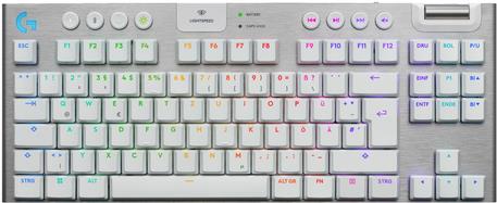 Logitech G G915 X - Tastatur - LIGHTSPEED - TKL - Hintergrundbeleuchtung - kabellos - Bluetooth 5,0, 2,4 GHz, USB - QWERTZ - Deutsch - Tastenschalter: GL Tactile - weiß (920-012733)
