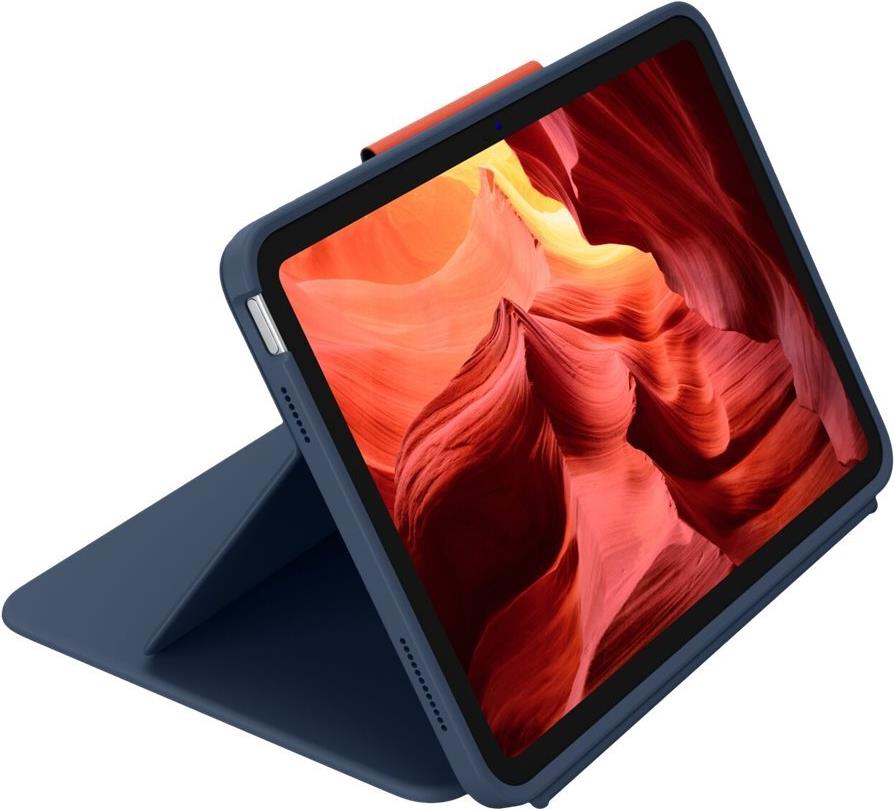Logitech Rugged Combo 4 - Tastatur und Foliohülle - Apple Smart connector - Classic Blue - für Apple 10.9-inch iPad (10. Generation) (920-011196)
