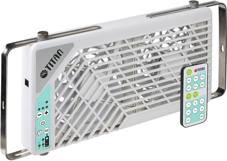 Titan TTC-SC21/V4+ Fenster-Doppellüfter 2x140mm mit Fernbedienung, für Wohnmobil (TTC-SC21/V4+)