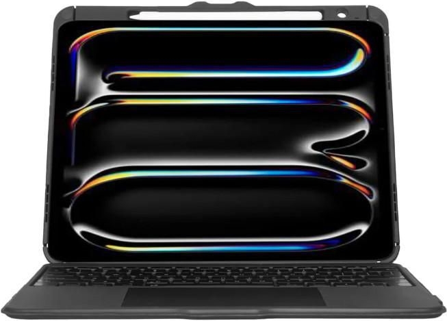 Targus Versavu - Tastatur und Foliohülle - mit Trackpad - hinterleuchtet - kabellos - Bluetooth 5.0 - QWERTY - Nordisch - Schwarz (THZ989NO)