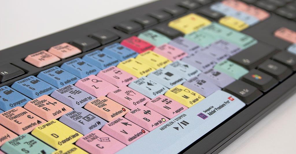 Logickeyboard Adobe Premiere Pro CC USB QWERTZ Deutsch Mehrfarben (LKB-PPROCC-BJPU-DE)
