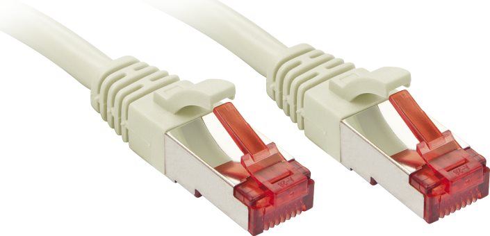 Lindy - Patch-Kabel - RJ-45 (M) bis RJ-45 (M) - 3,0m - SFTP, PiMF - CAT 6 - glatt - Grau (Packung mit 50) (47853)