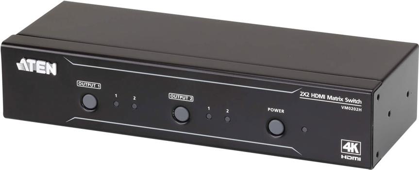 ATEN VanCryst VM0202H 2x2 4K HDMI Matrix - Video/Audio-Schalter - Desktop, an Rack montierbar