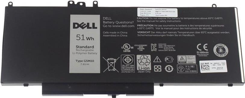 Dell - Laptop-Batterie - 1 x Lithium-Polymer 4 Zellen 6.46 Ah 51 Wh - Schwarz