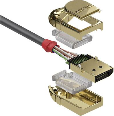Lindy Gold - DisplayPort-Kabel - DisplayPort (M) bis DisplayPort (M) - DisplayPort 1,2 - 20,0m - 4K Unterstützung - Grau (36298)
