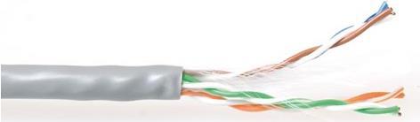 ACT CAT6 U/UTP PVC solid with pair splitter 305 m box. Type: 305 m reel C6 u/utp solid pvc grey 305m (XS305B)