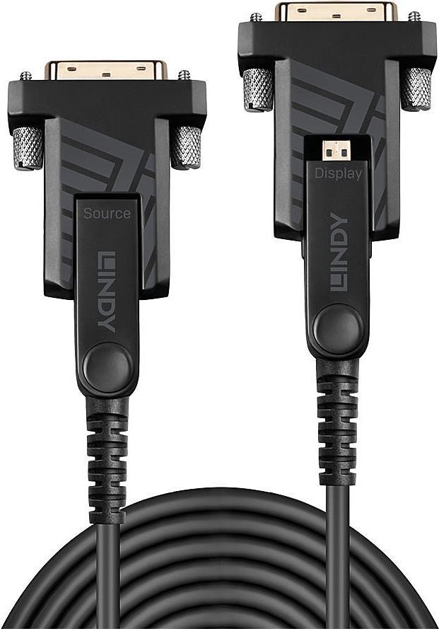 Lindy - HDMI mit Ethernet Kabelset - mikro HDMI (M) bis mikro HDMI (M) - 40,0m - Hybrid Kupfer/Kohlefaser - Schwarz - 4K Unterstützung (38323)