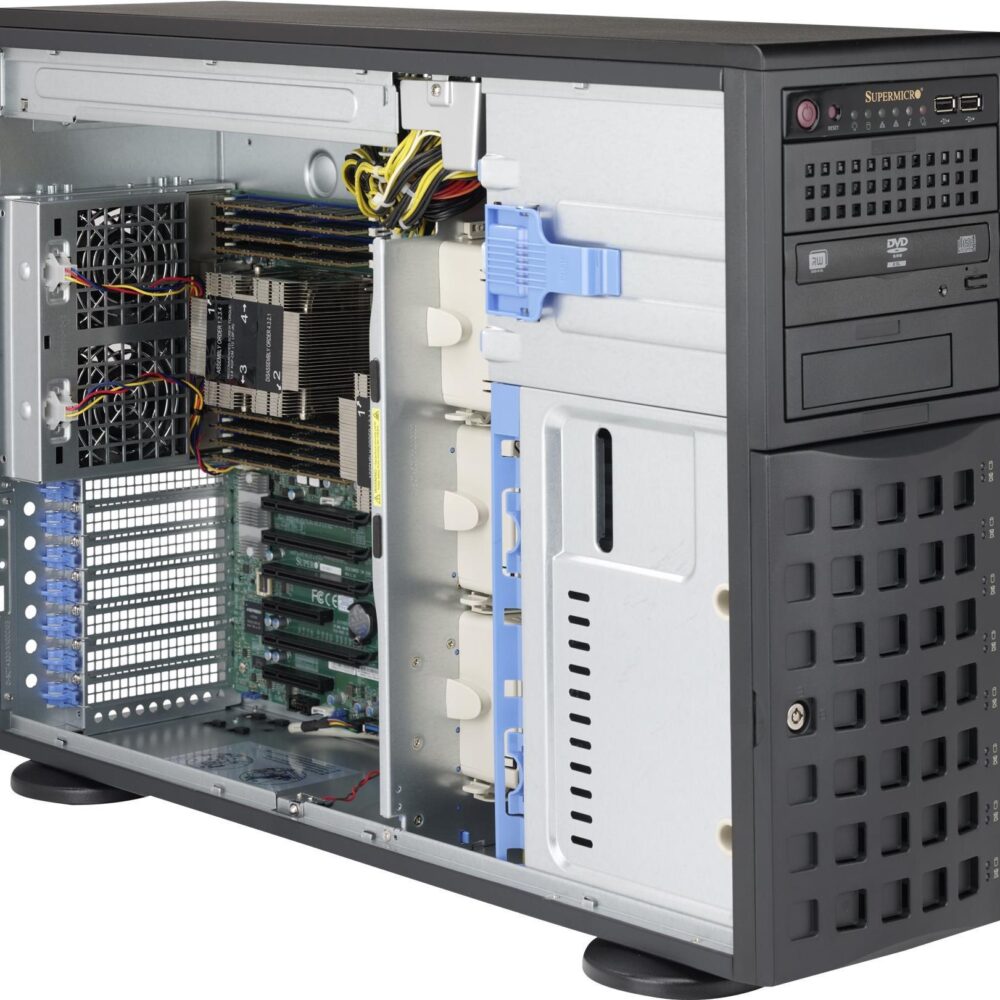 Supermicro SC745 BAC-R1K23B-SQ - Tower - 4U - Erweitertes ATX - SATA/SAS - Hot-Swap 1200 Watt - Schwarz - USB