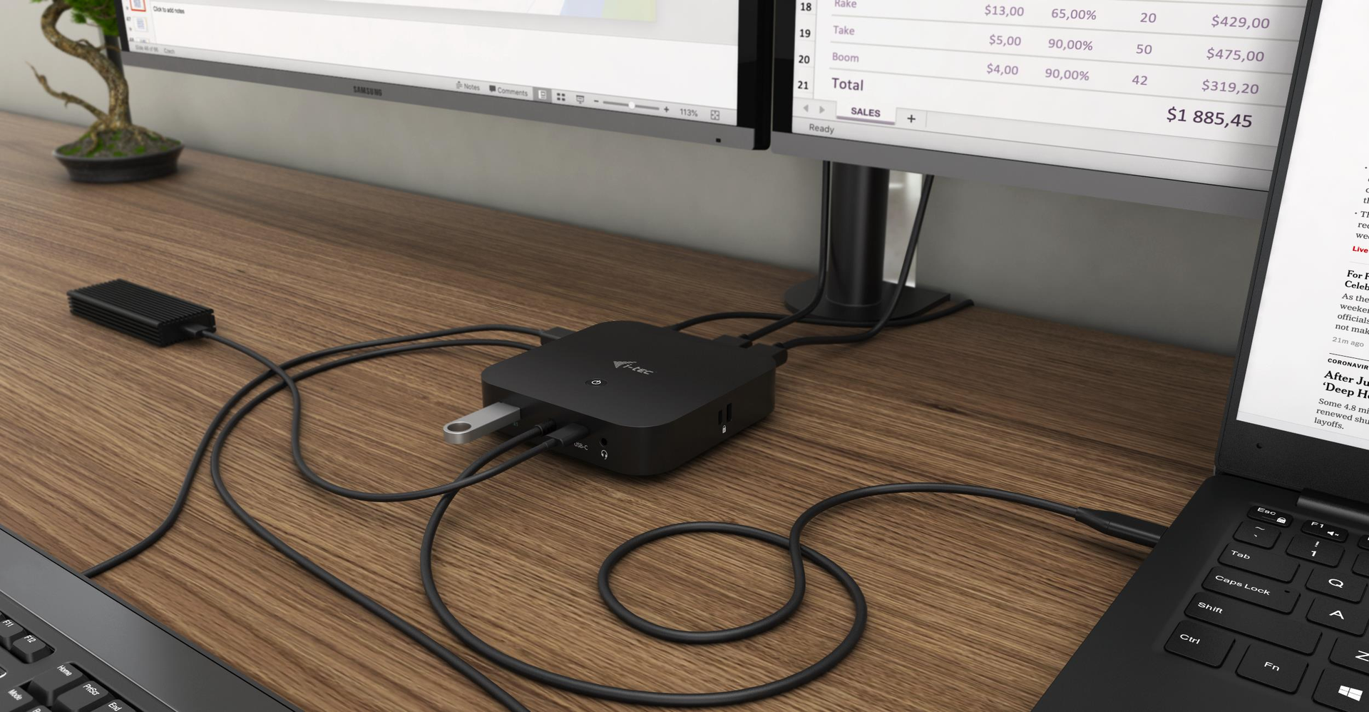 i-tec USB-C HDMI DP Docking Station with Power Delivery 100 W + Universal Charger 112 W - Verkabelt - USB 3.2 Gen 1 (3.1 Gen 1) Type-C - 100 W - 3,5 mm - 10,100,1000 Mbit/s - Schwarz (C31HDMIDPDOCKPD100)