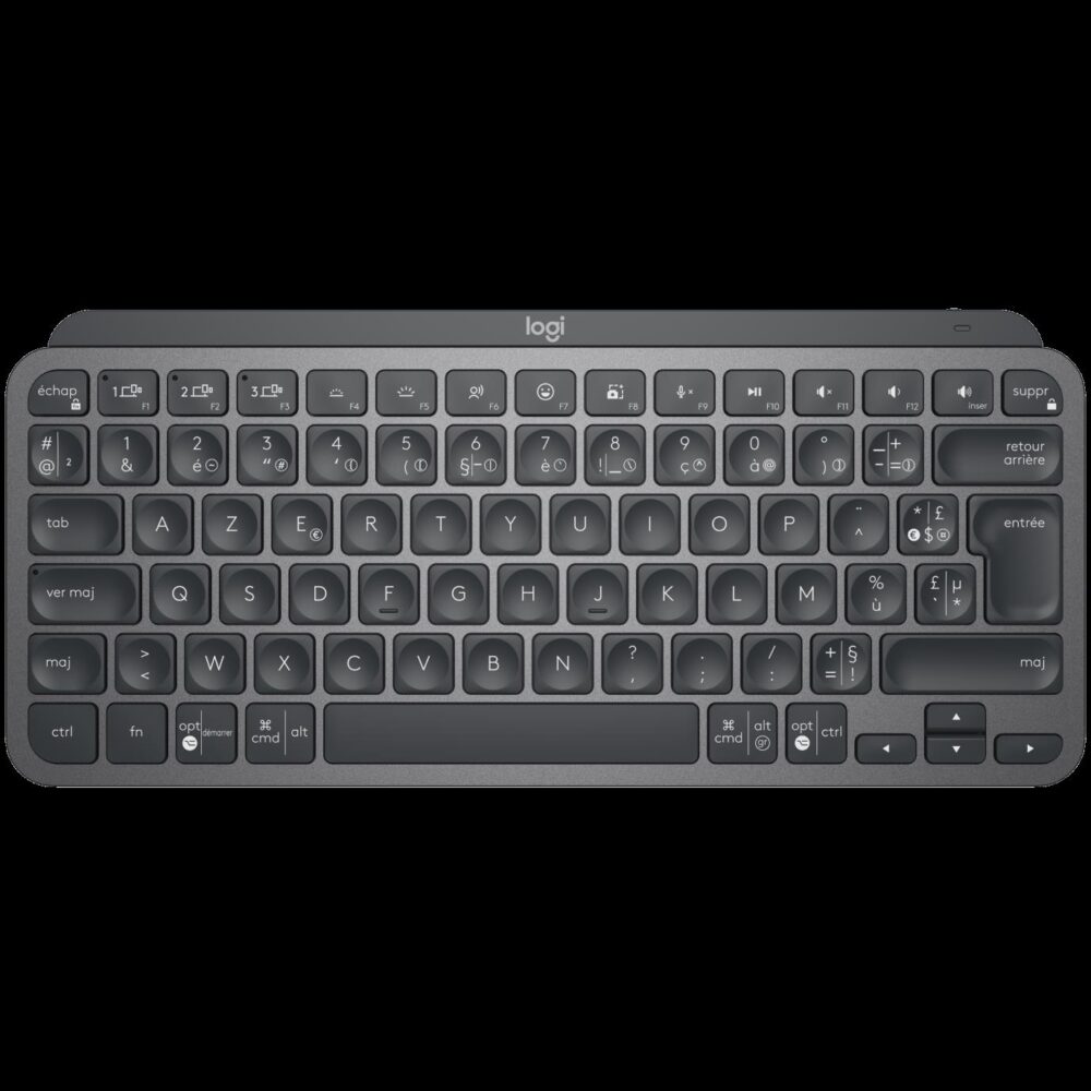 Logitech MX Keys Mini for Business - Tastatur - hinterleuchtet - kabellos - Bluetooth LE - AZERTY - Französisch - Graphite