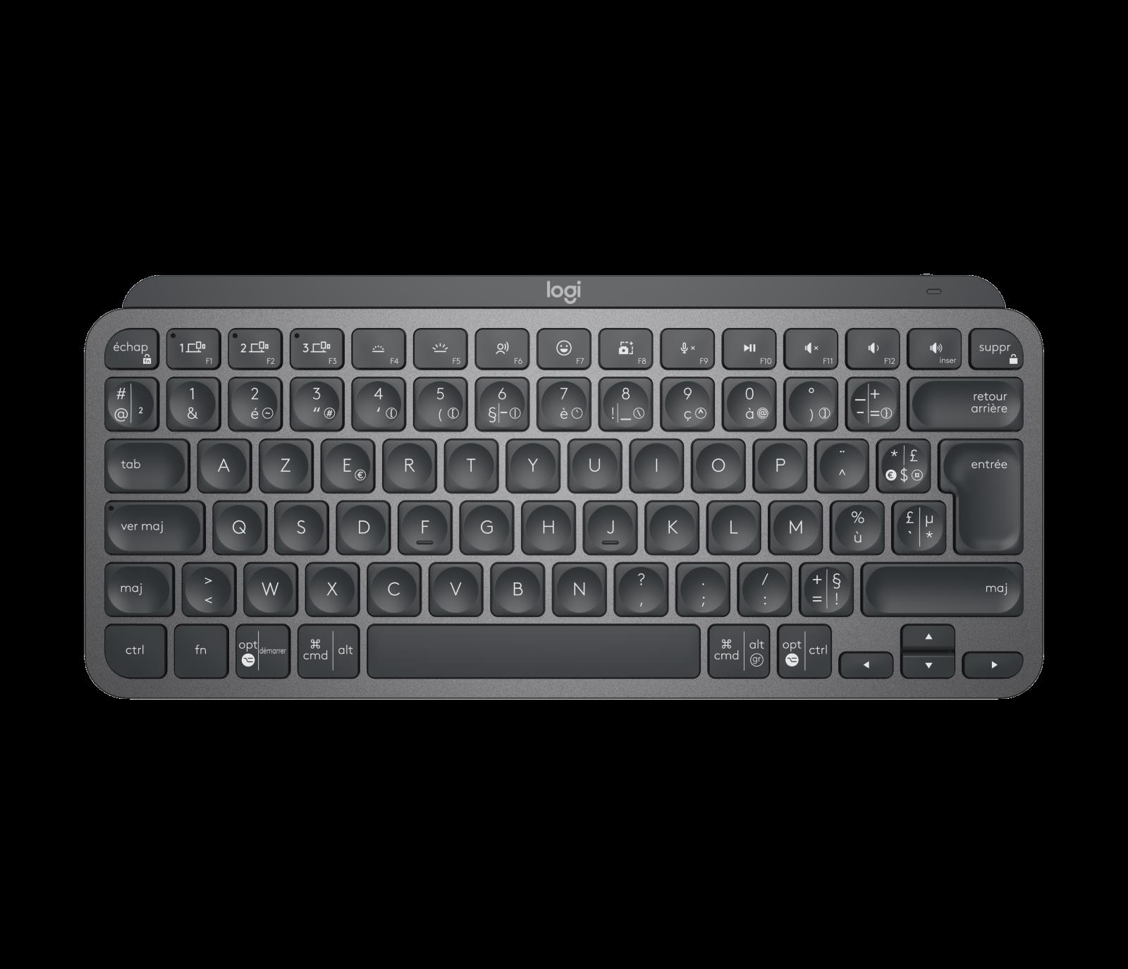 Logitech MX Keys Mini for Business - Tastatur - hinterleuchtet - kabellos - Bluetooth LE - AZERTY - Französisch - Graphite