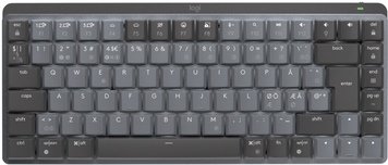 Logitech Master Series MX Mechanical Mini - Tastatur - hinterleuchtet - kabellos - Bluetooth LE - QWERTY - Nordisch (Dänisch/Finnisch/Norwegisch/Schwedisch) - Tastenschalter: Tactile Quiet - Graphite