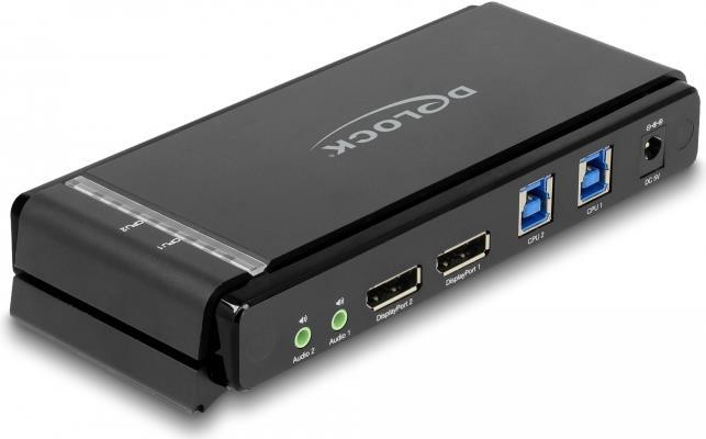 Delock DisplayPort 1.4 KVM Switch 8K 60 Hz mit USB 5 Gbps und Audio (11476)