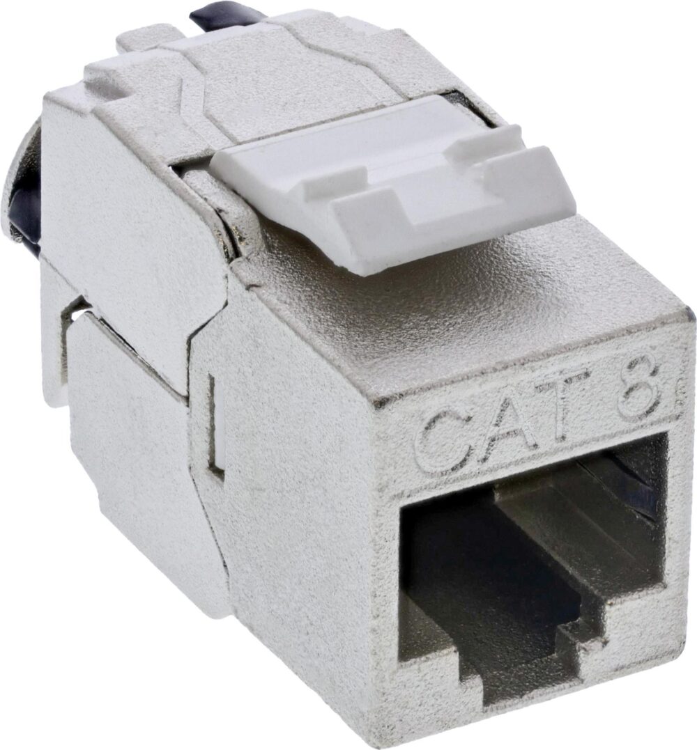 24er Bulk-Pack InLine® Keystone RJ45 Buchse Slim, SNAP-In, Cat.8.1, integrierter Kabelbinder (B-76202Q)