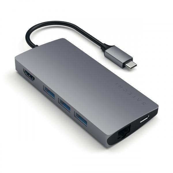 Satechi Multi-Port Adapter V2 Dock st. USB 3.2 Gen 1 [3.1 Gen 1] Type-C Grigio (Satechi TypeC Mport Adptr4K EthV2 SpGrey)