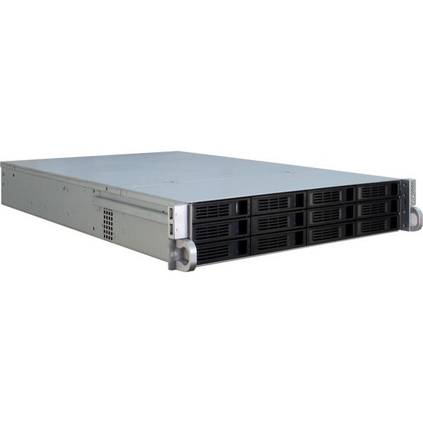 Inter-Tech IPC 2U-2412 Supporto Nero, Argento (Inter-Tech 19 IPC Storage 2U-2412,)