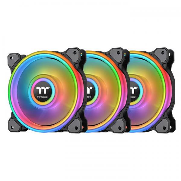 Thermaltake Riing Quad 12 RGB Case per computer Ventilatore 12 cm Nero (Thermaltake Riing 12 RGB Fan TT Premiu)