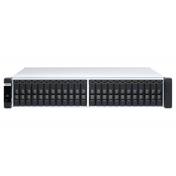 QNAP ES2486dc NAS Armadio [2U] Intel® Xeon® D D-2142IT 128 GB DDR4 0 TB QNAP Enterprise System Nero (24-Bay Enterprise ZFS NAS SAS 12G/6G Xeon D-2142IT 1.9GHz 128GB RAM 7-LAN with Rail Kit)