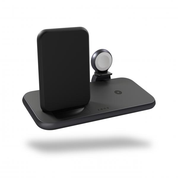 ZENS ZEDC15B/00 Caricabatterie per dispositivi mobili Universale Nero AC, USB Carica wireless Ricarica rapida Interno (ZENS Aluminium Series 4 in 1)