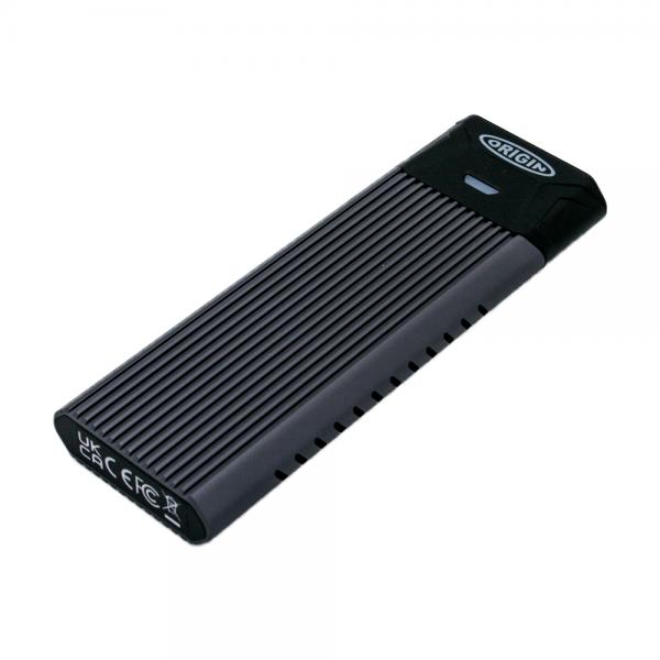 Origin Storage OSEC512NVME unità esterna a stato solido 512 GB USB tipo-C 3.2 Gen 2 [3.1 Gen 2] Alluminio, Grigio (512GB EXTERNAL NVME USB C SSD - WITH C-C AND C-A CABLE)