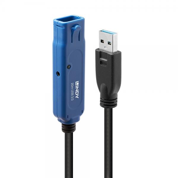 Lindy 43361 cavo USB USB 3.2 Gen 1 [3.1 Gen 1] 20 m USB A Nero (20m USB 3.0 Active Extension - Pro - Warranty: 24M)
