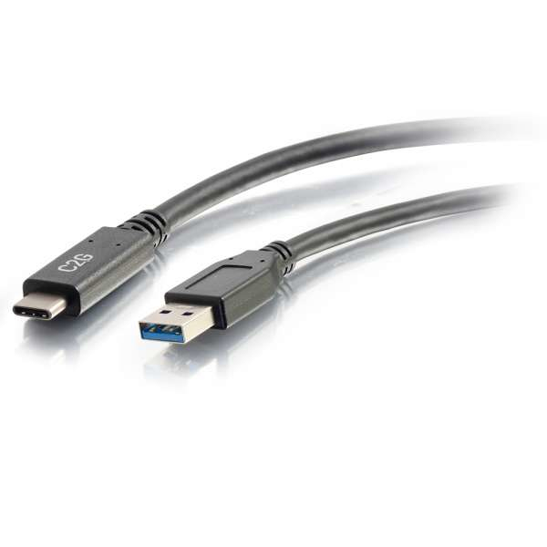 C2G Cavo USB 3.0 M/M da USB C a USB A da 1,8 m - Nero (C2G 6ft USB C to USB A Cable - USB 3.2)