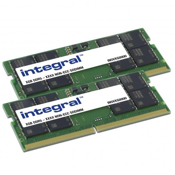 Integral IN5V8GNJWDXK2 memoria 16 GB 2 x 8 GB DDR5 (16GB [2x8GB] LAPTOP RAM MODULE KIT DDR5 5600MTs PC5-44800 UNBUFFERED NON-ECC SODIMM 1.1V 1GX16 CL46 INTEGRAL)