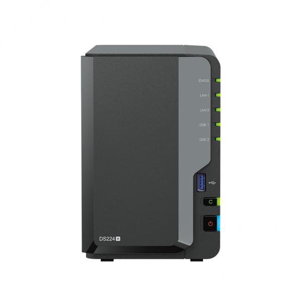 Synology DiskStation DS224+ NAS Desktop Intel® Celeron® J4125 2 GB DDR4 12 TB HDD DiskStation Manager Nero (Synology DS224+ 12TB [Synology HAT3300] 2 bay NAS; Intel Celeron J4125 quad-core processor; 2 GB non-ECC DDR4; 2 x 1GbE RJ-45 LAN ports and 2 x USB 3.2 Gen 1 ports [2Years warranty])