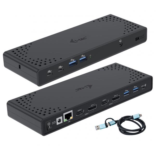 i-tec CADUA4KDOCKPDL2 replicatore di porte e docking station per laptop Cablato USB 3.2 Gen 1 [3.1 Gen 1] Type-C Nero (USB-A/-C TB DUAL DOCK DUAL - DISPLAY DOCK PD 100W)