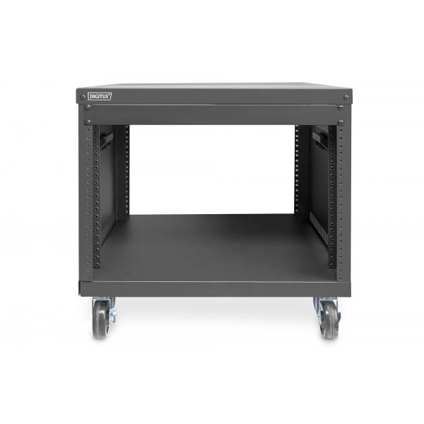 Digitus Rack universale per apparecchiature da 19 pollici con rotelle, 8UH (19 RACK MIT CASTORS 8HE BLACK - 420X507X460MM TAPPED HOLES)