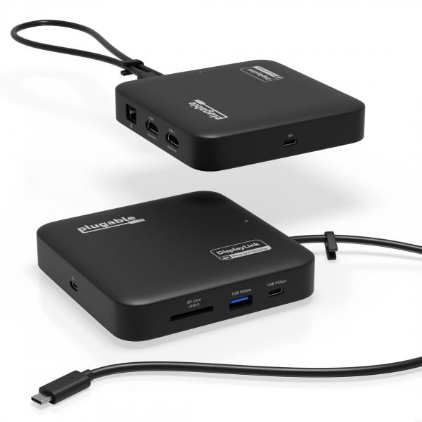 Plugable Technologies USBC-6950PDZ replicatore di porte e docking station per laptop Cablato USB 3.2 Gen 2 [3.1 Gen 2] Type-C Nero (Plugable USBC-6950PDZ USB-C Dual HDMI 100W USB-C PD Docking Station