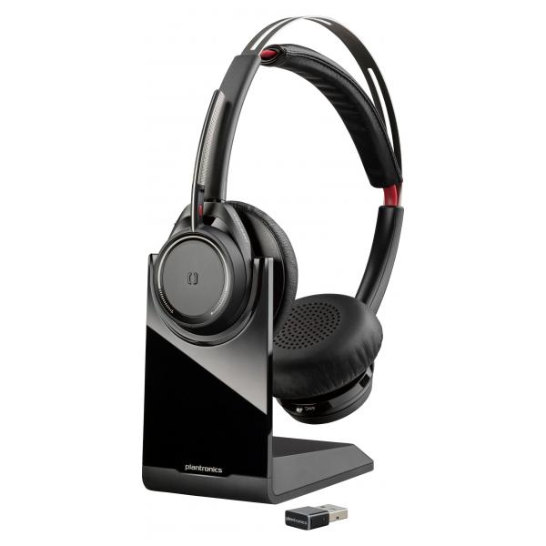 Voyager Focus B825 Usb-A - Headset Wireless Head-Band - Office/Call Center Bluetooth Charging Stand Black - Warranty: 12M