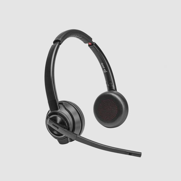 Poly Savi 8420 Office - Savi 8400 series - headset - on-ear - DECT / Bluetooth - wireless - active noise cancelling - black