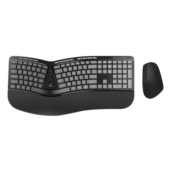 Conceptronic ORAZIO02US tastiera Mouse incluso Ufficio RF Wireless QWERTY Inglese US Nero (CONCEPTRONIC Wireless Keyboard+Mouse,e)