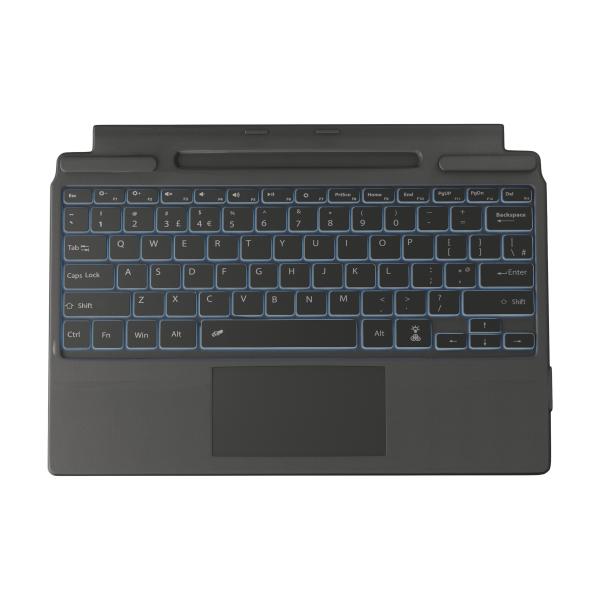 STANDIVARIUS Freedom tastiera Casa/ufficio Bluetooth QWERTY Inglese UK Grigio (Standivarius Backlit Freedom keyboard offers the same functionality as a MS Surface Pro keyboard; plus Bluetooth connectivity and a built-in USB-C charged battery. This allows the keyboard to be positioned for ergonomic use; especially when the Surface Pro is elevated on the KickStand ergonomic tablet stand; for optimal; safer and more productive use. UK layout and is compatible with MS Surface Pro 3 / 4 / 5 / 6 / 7