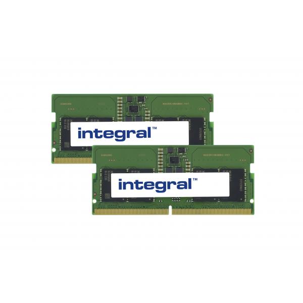 Integral CT2K8G56C46S5-IN memoria 16 GB 2 x 8 GB DDR5 5600 MHz (16GB [2x8GB] LAPTOP RAM MODULE KIT DDR5 5600MTs PC5-44800 UNBUFFERED NON-ECC SODIMM 1.1V 1GX16 CL46 INTEGRAL)